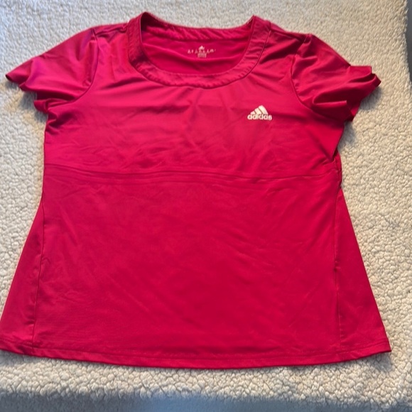 adidas Tops - Adidas Pink Fitted Polo T-Shirt